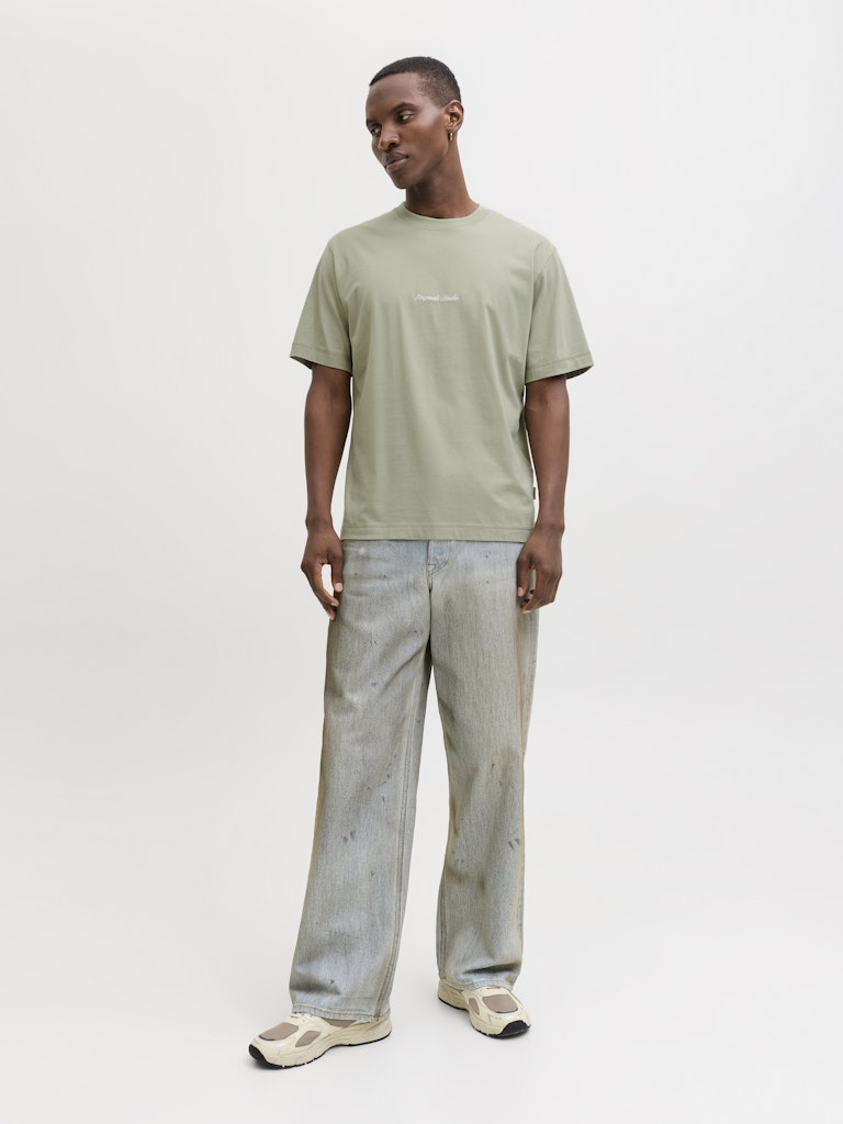 Jornorrebro Emb Tee Ss Crew Neck Noos - Olijf