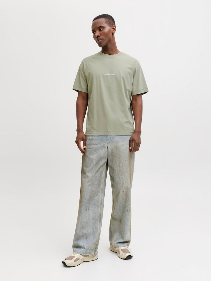 Jornorrebro Emb Tee Ss Crew Neck Noos - Olijf