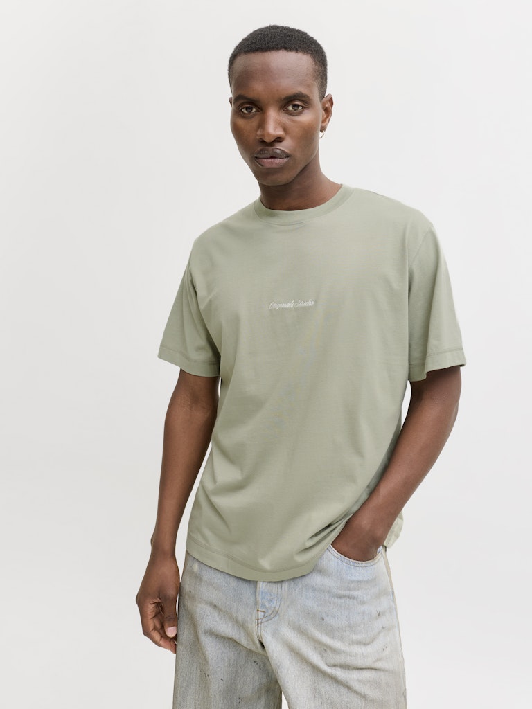 Jornorrebro Emb Tee Ss Crew Neck Noos - Olijf