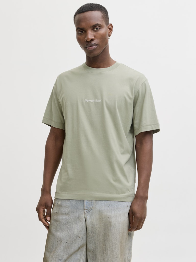 Jornorrebro Emb Tee Ss Crew Neck Noos - Olijf