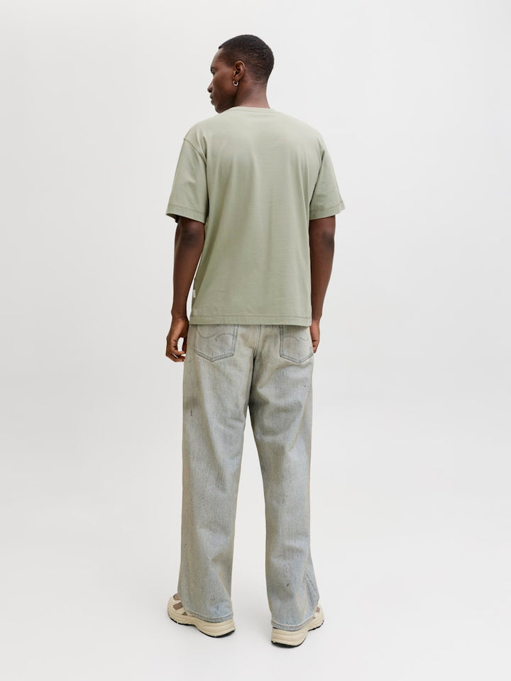 Jornorrebro Emb Tee Ss Crew Neck Noos - Olijf