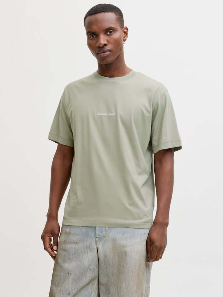 Jornorrebro Emb Tee Ss Crew Neck Noos - Olijf