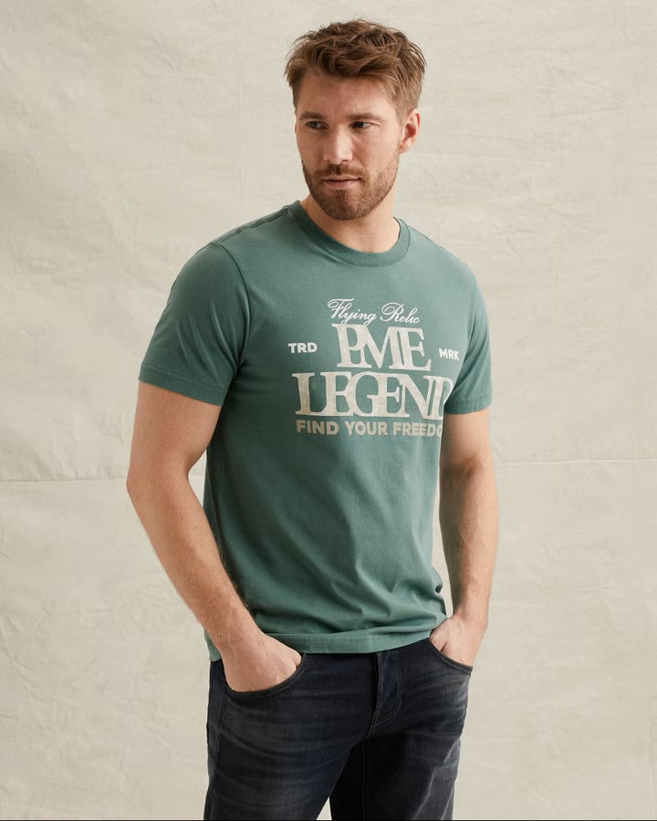 Short Sleeve R-neck Big Art Packag - Olijf