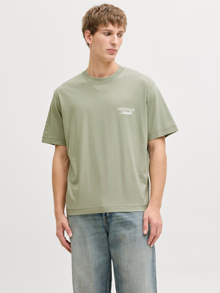 Jornorrebro Typo Tee Ss Crew Neck Noos - Olijf