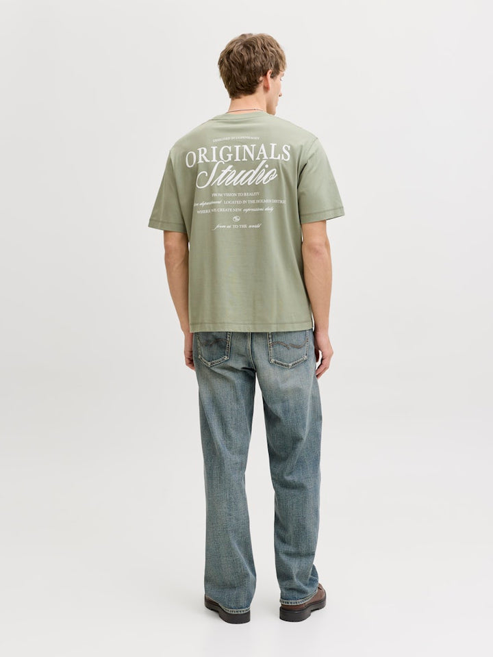 Jornorrebro Typo Tee Ss Crew Neck Noos - Olijf