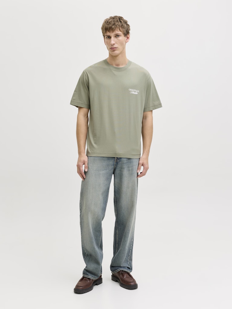 Jornorrebro Typo Tee Ss Crew Neck Noos - Olijf
