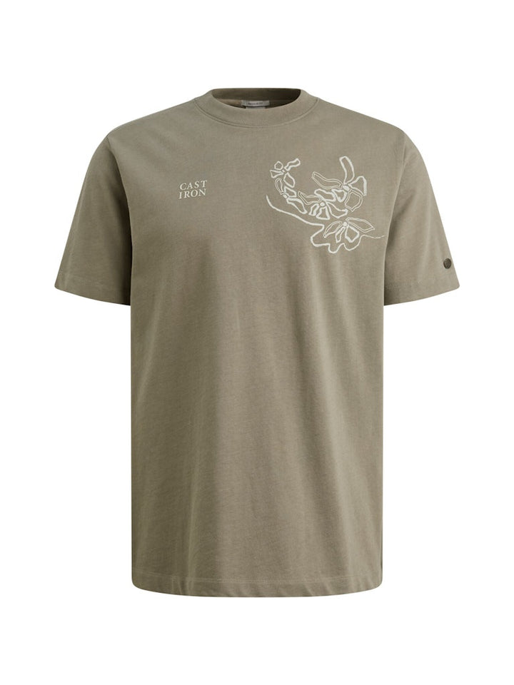 Short Sleeve R-neck Regular Fit Si - Olijf