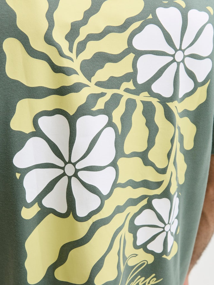 Jcoabstract Flower Back Print Tee - Olijf
