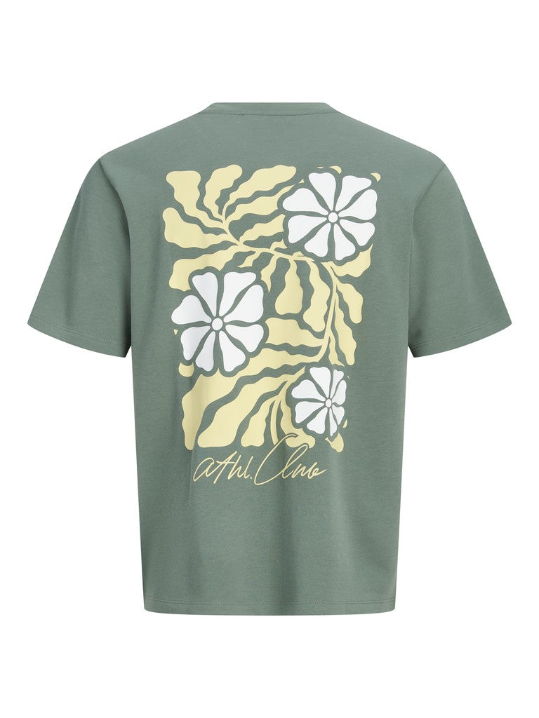 Jcoabstract Flower Back Print Tee - Olijf