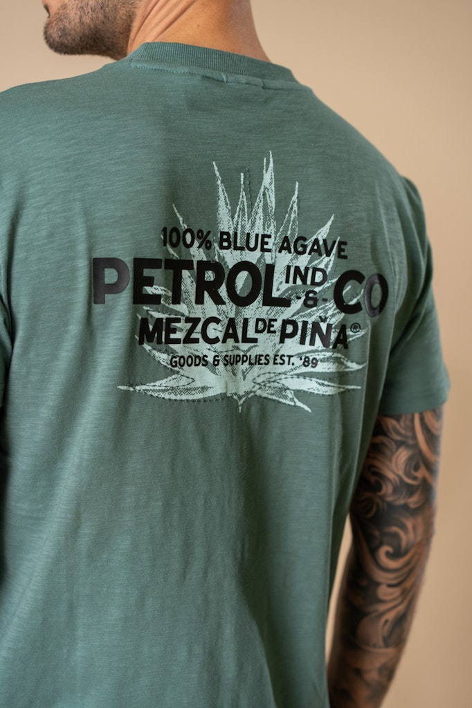 Men T-shirt Ss - Oud Groen