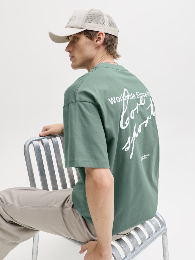 Jcodust Script Back Tee Ss Crew Neck - Oud Groen