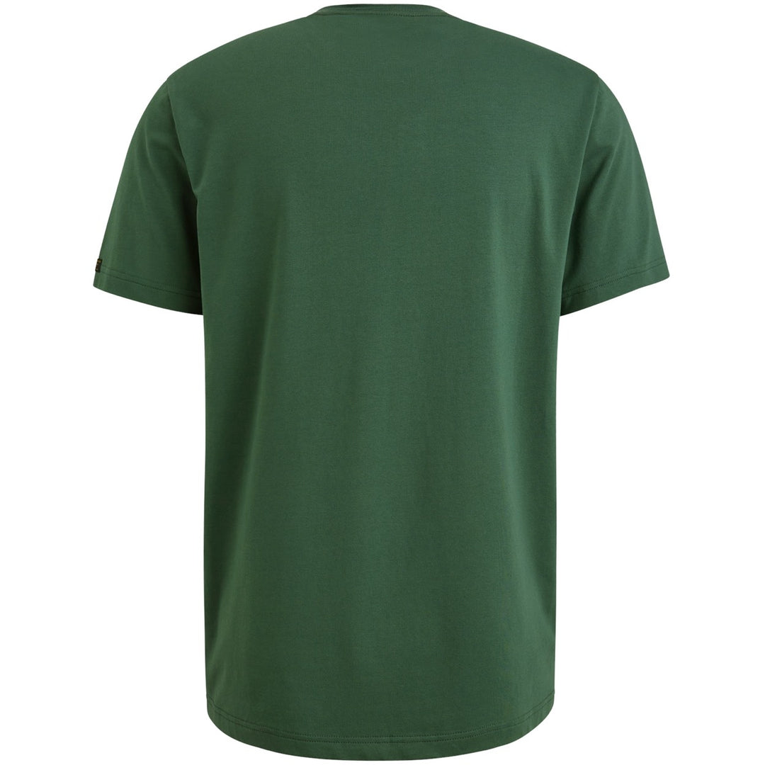 Short Sleeve R-neck Cotton Elastan - Oud Groen