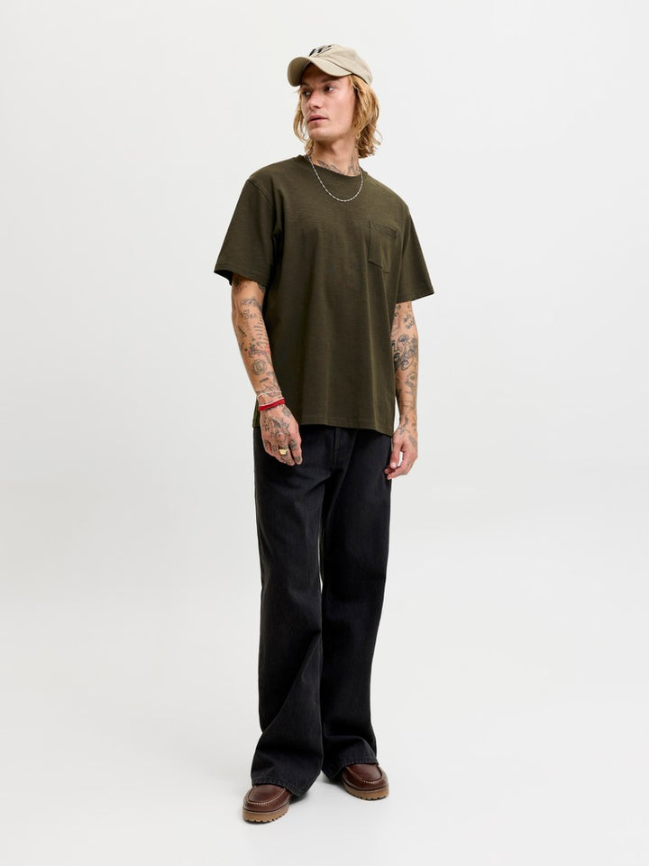 Jjedover Slub Tee Ss Noos - Army