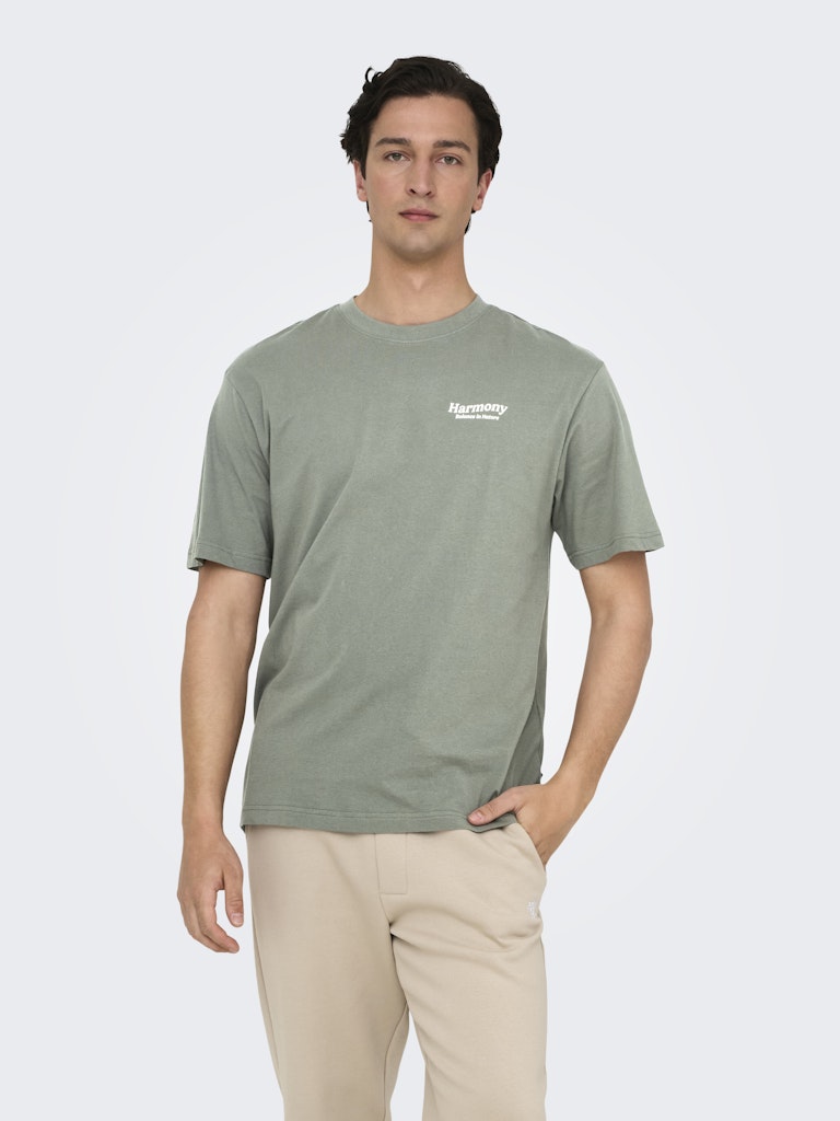 Onskeane Rlx Ss Print Tee Noos - Army