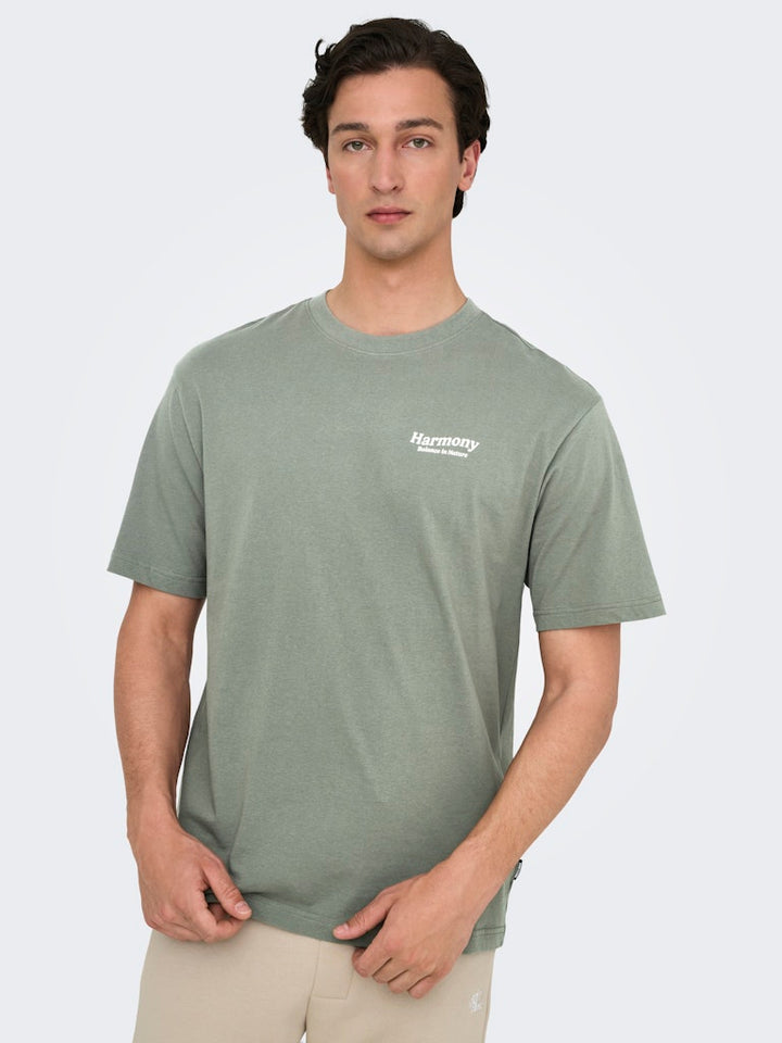 Onskeane Rlx Ss Print Tee Noos - Army