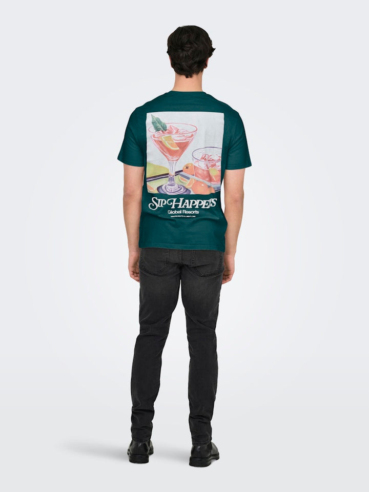 Onschris Life Reg Ss Tee - Donkergroen