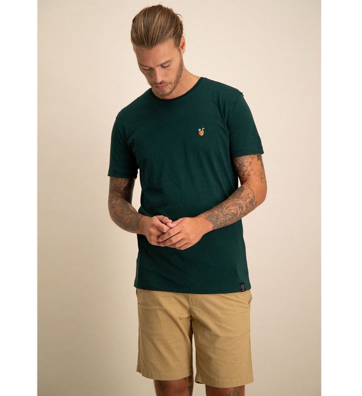 Short Sleeve R-neck Guyver Tee - Donkergroen