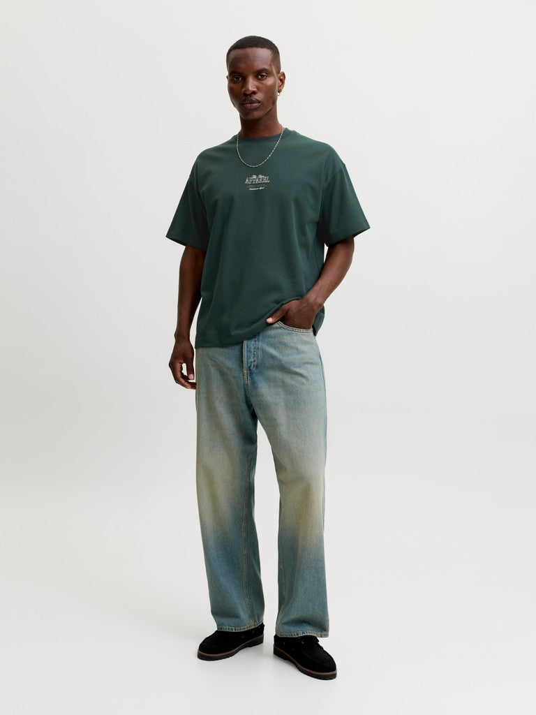 Jjebarron Studio Tee Ss - Donkergroen