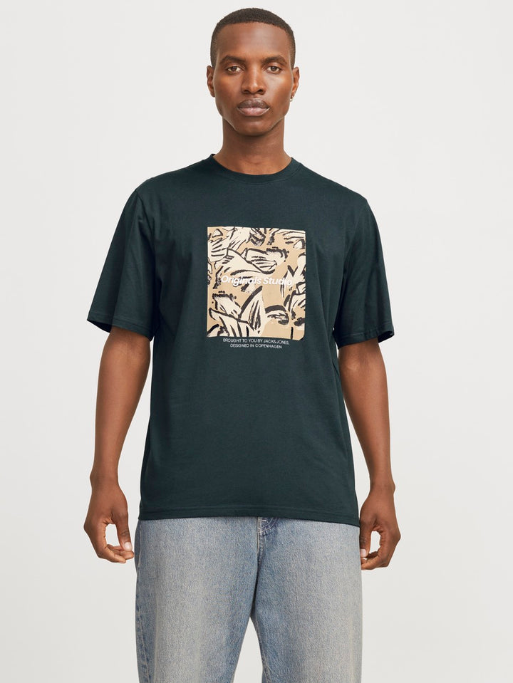 Jorvesterbro Newton Boxfront Tee Ss - Donkergroen