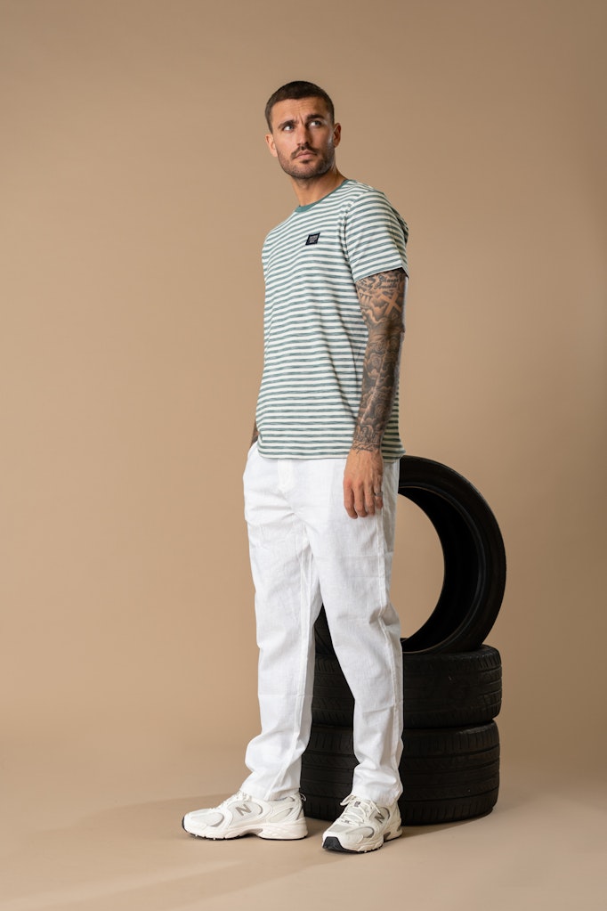 Men T-shirt Ss - Groen Dessin