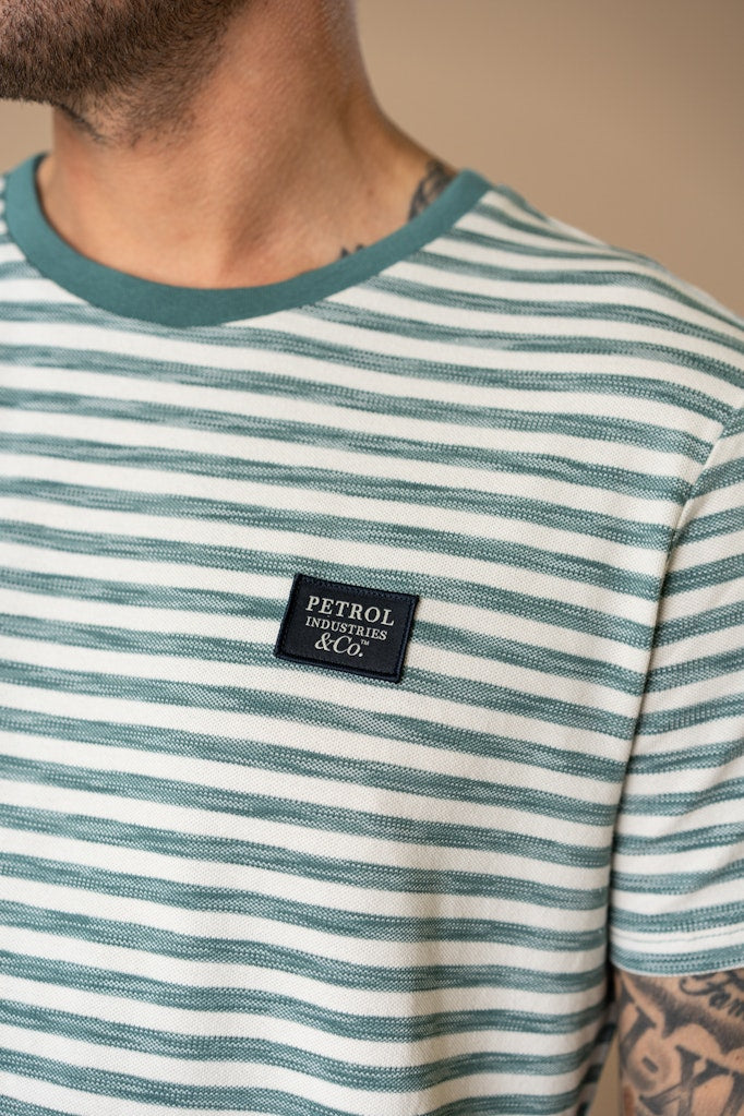 Men T-shirt Ss - Groen Dessin