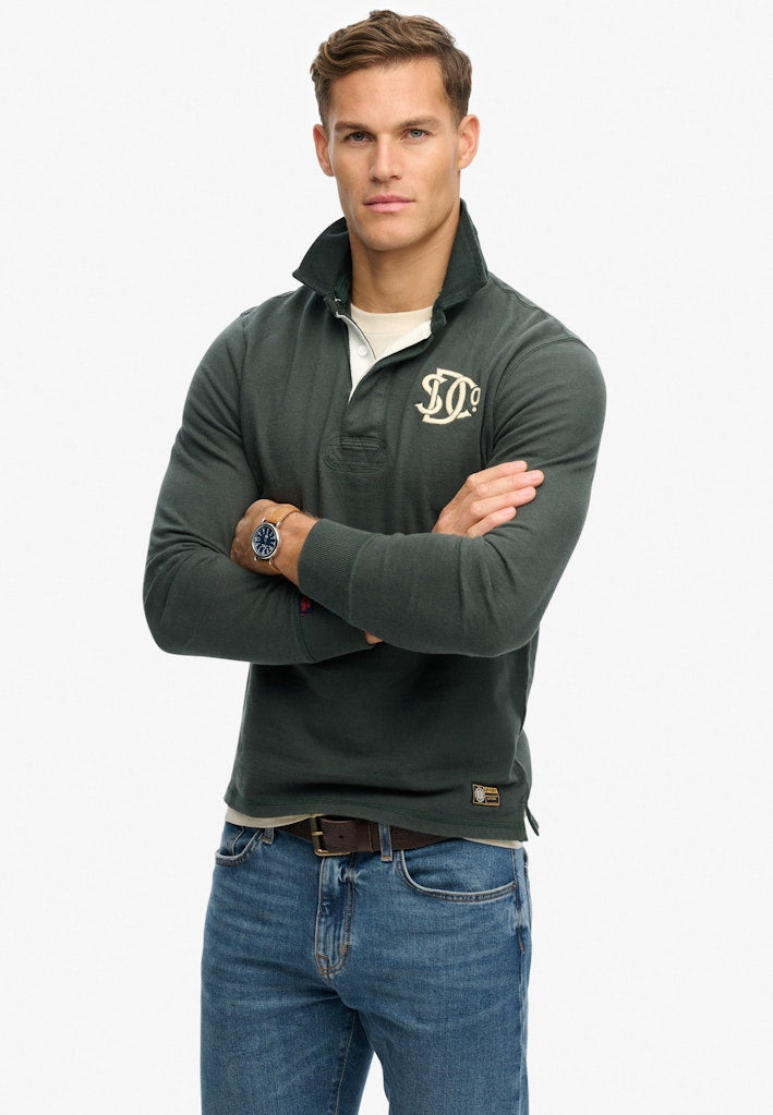 Vintage Athletic Rugby Shirt - Groen Dessin