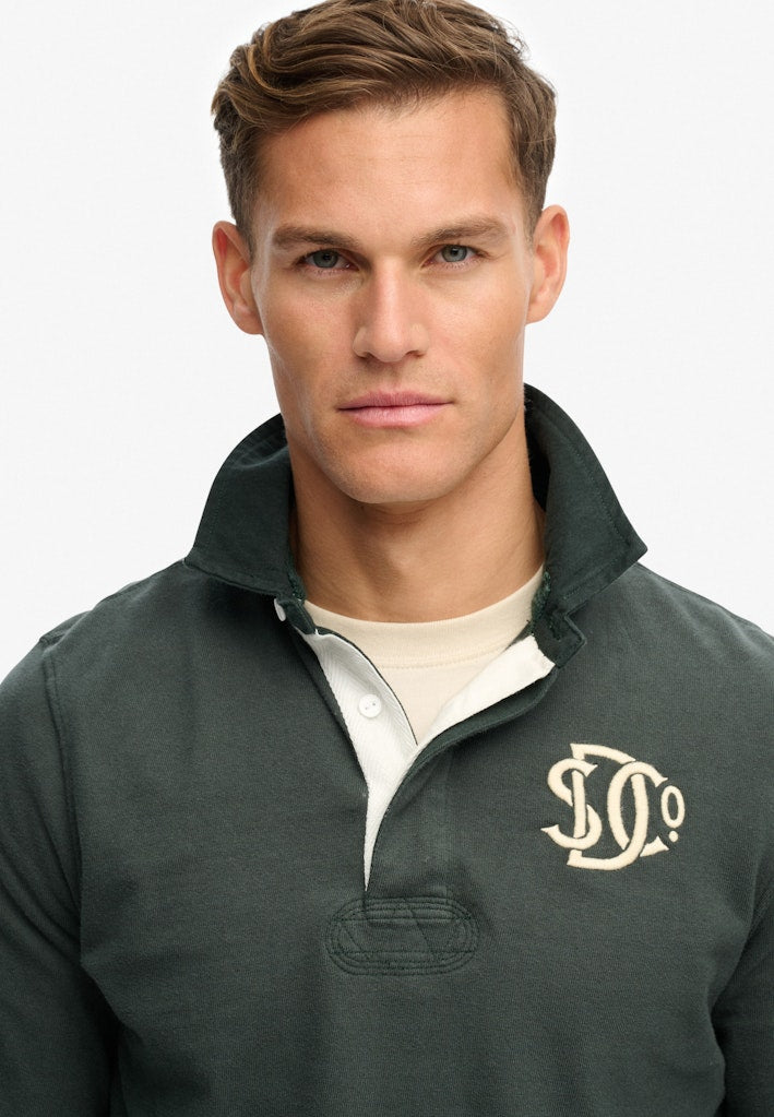 Vintage Athletic Rugby Shirt - Groen Dessin