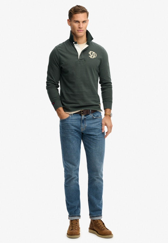 Vintage Athletic Rugby Shirt - Groen Dessin