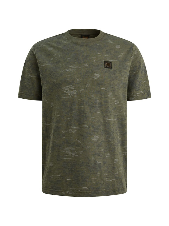 Short Sleeve R-neck Aop Cotton Slu - Groen Dessin