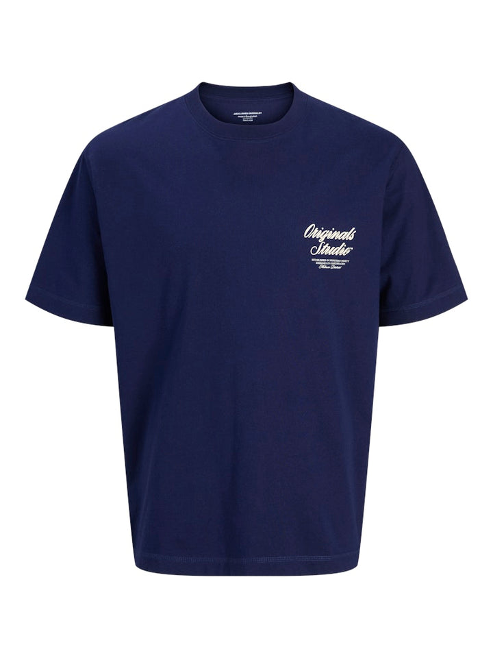 Jornorrebro Typo Tee Ss Crew Neck Noos - Blauw