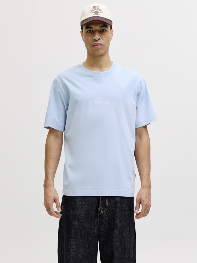 Jornorrebro Emb Tee Ss Crew Neck Noos - Lichtblauw