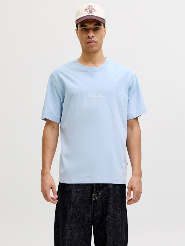Jornorrebro Emb Tee Ss Crew Neck Noos - Lichtblauw