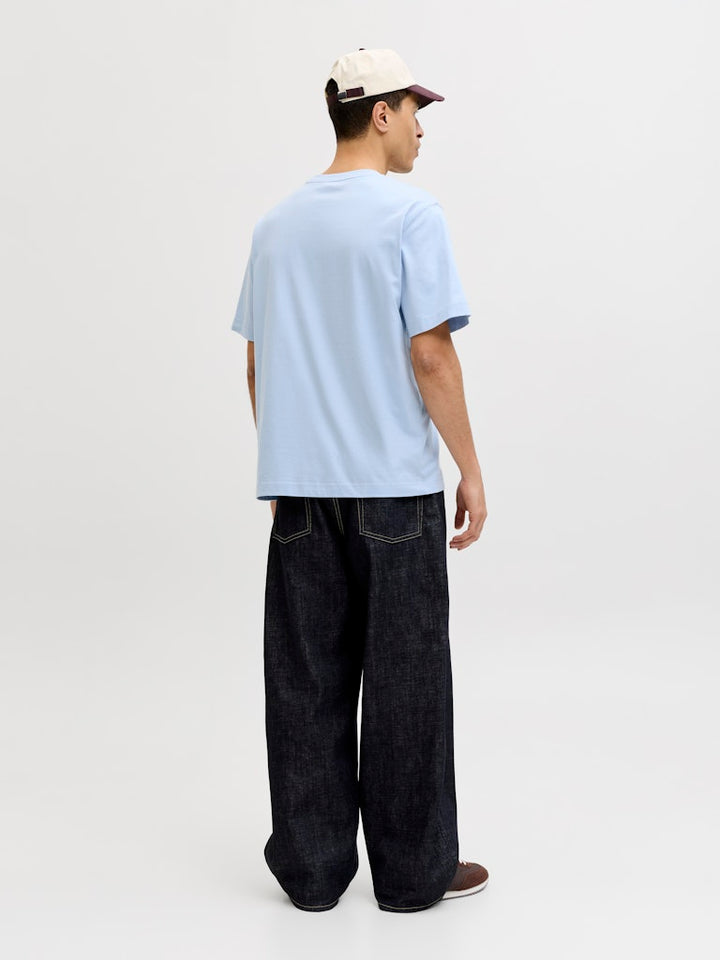 Jornorrebro Emb Tee Ss Crew Neck Noos - Lichtblauw