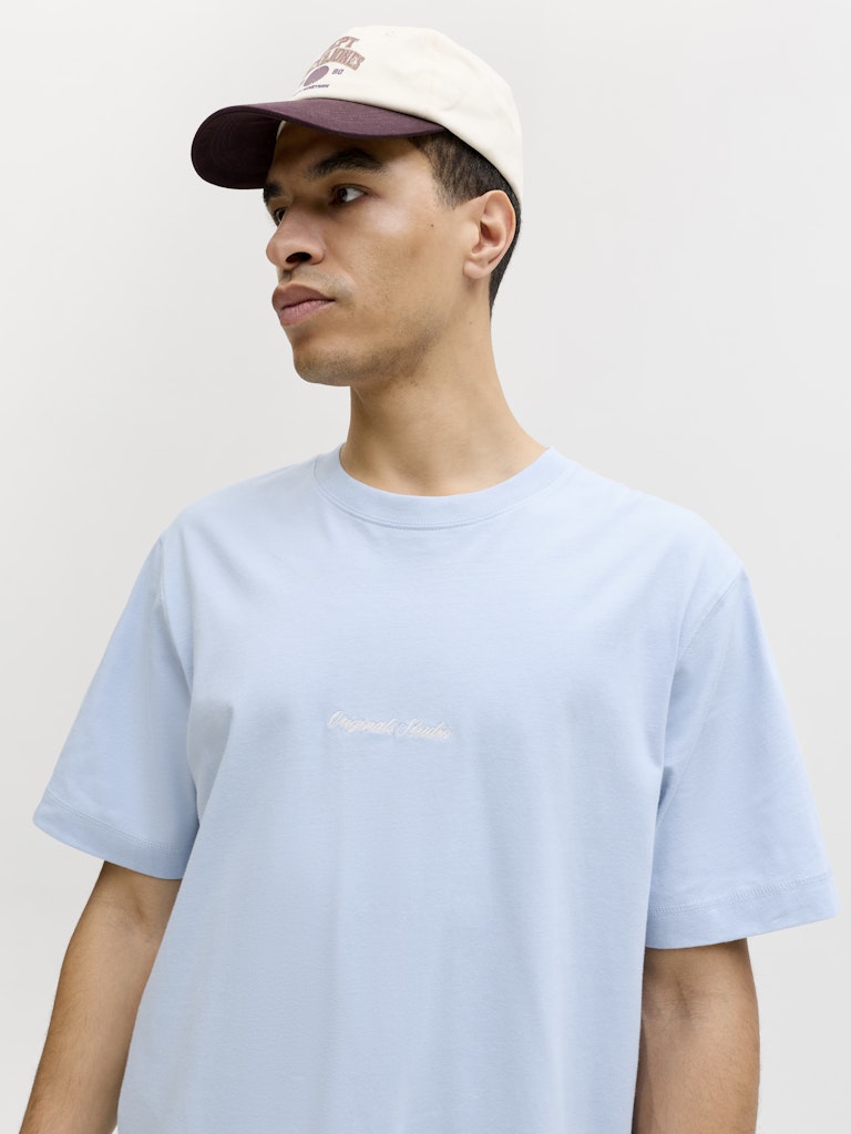 Jornorrebro Emb Tee Ss Crew Neck Noos - Lichtblauw