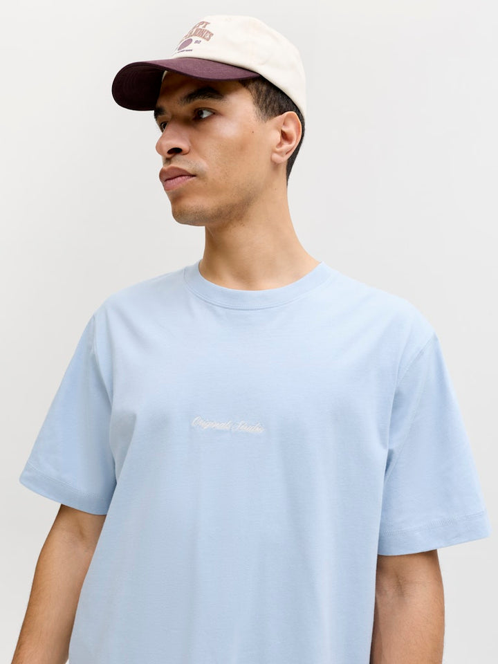 Jornorrebro Emb Tee Ss Crew Neck Noos - Lichtblauw