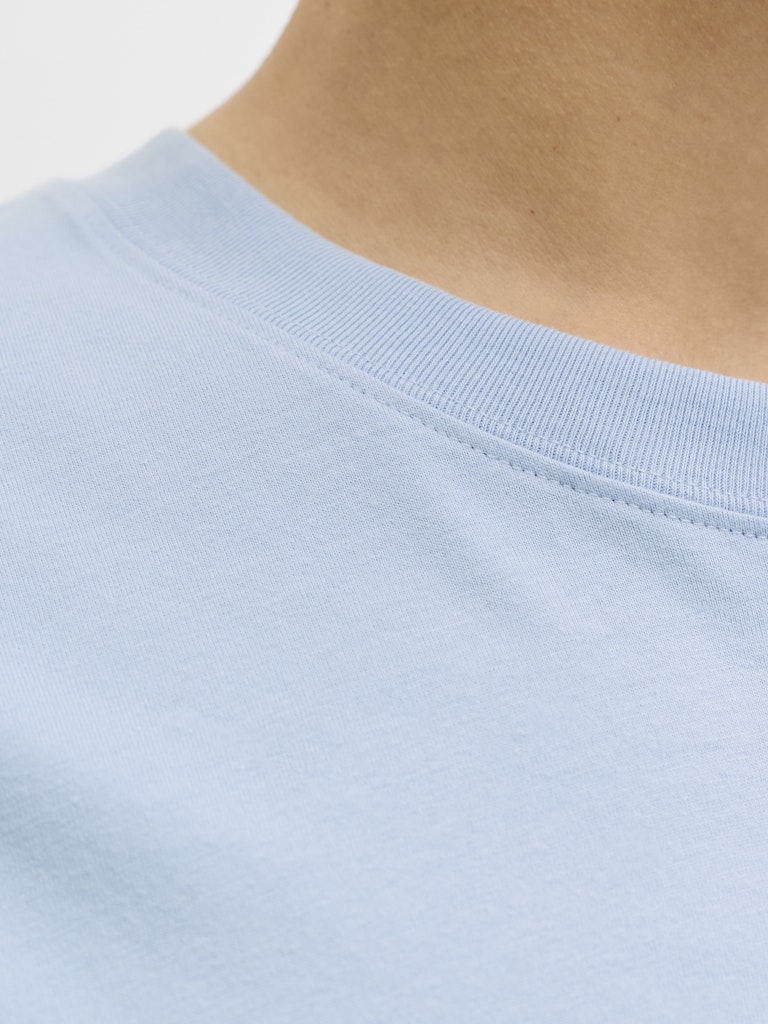 Jornorrebro Emb Tee Ss Crew Neck Noos - Lichtblauw