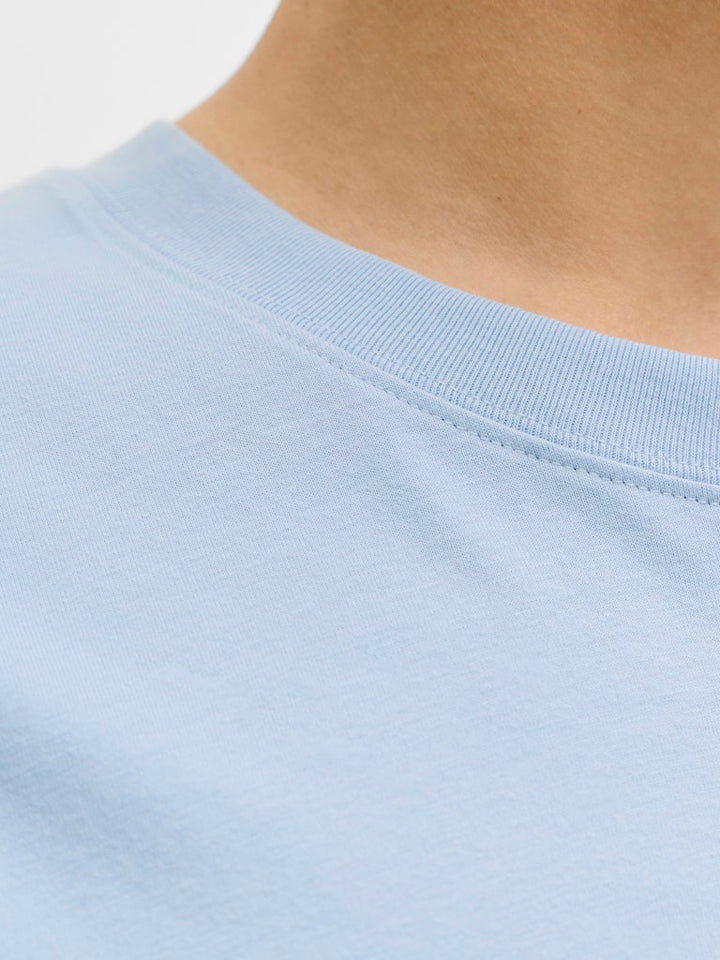 Jornorrebro Emb Tee Ss Crew Neck Noos - Lichtblauw
