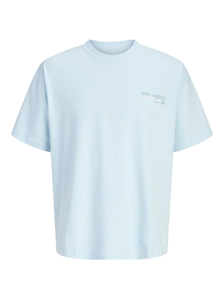 Jcoeterna Script Back Print Tee Ss Sa26 - Lichtblauw