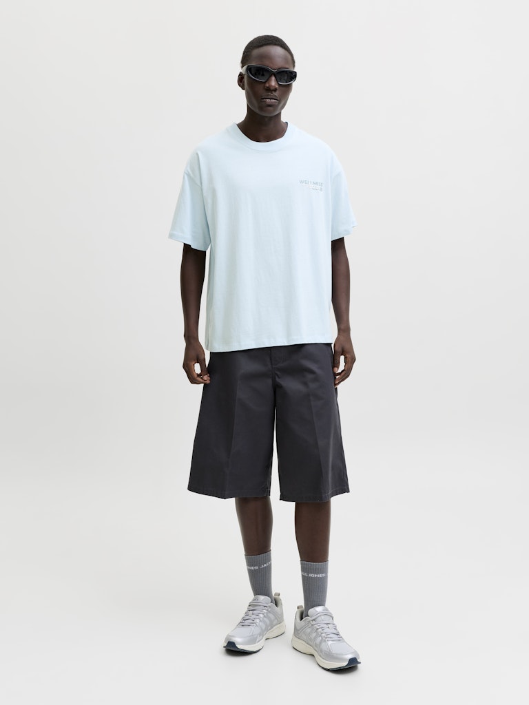 Jcoeterna Script Back Print Tee Ss Sa26 - Lichtblauw
