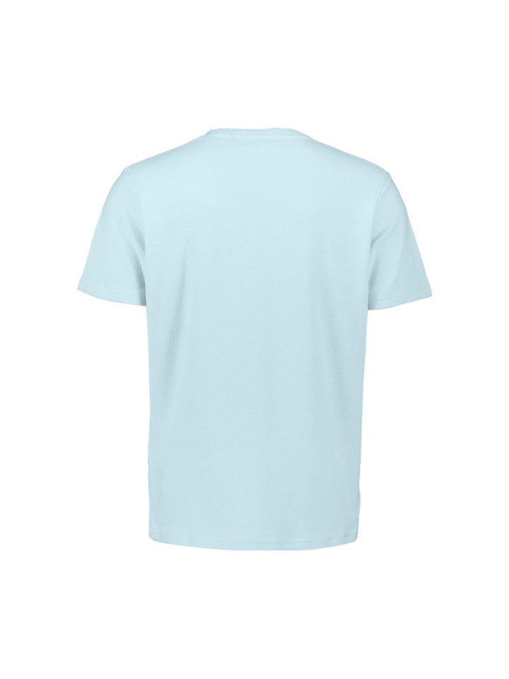 T-shirt Crewneck Solid Jacquard - Lichtblauw