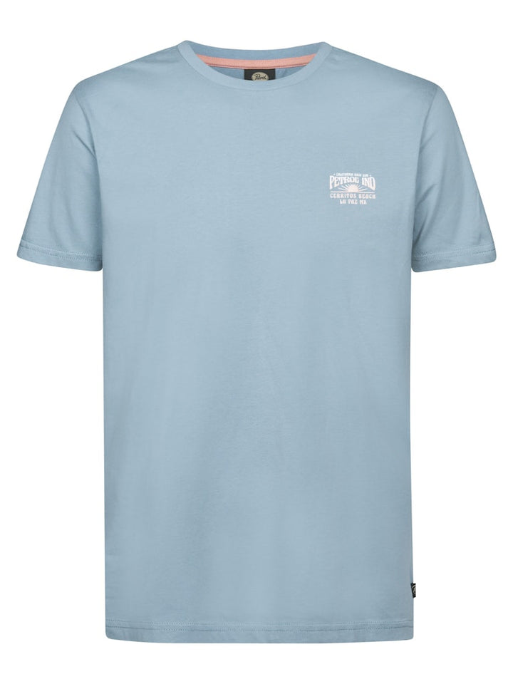 Men T-shirt Ss Classic Print - Lichtblauw