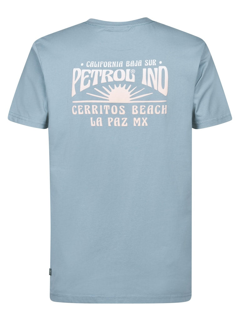 Men T-shirt Ss Classic Print - Lichtblauw