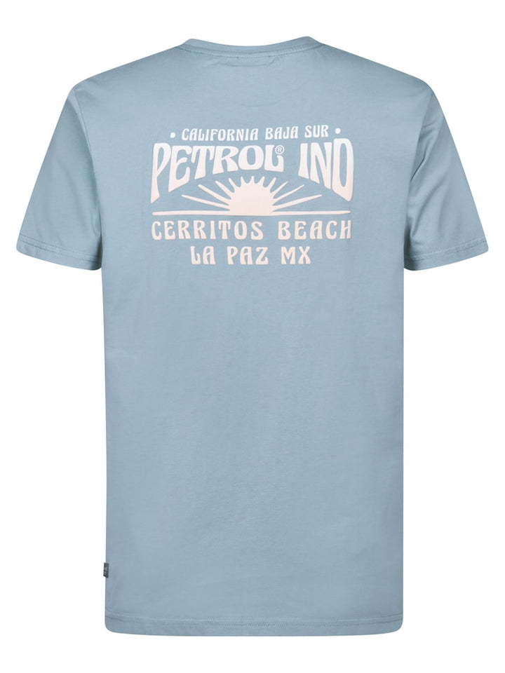 Men T-shirt Ss Classic Print - Lichtblauw