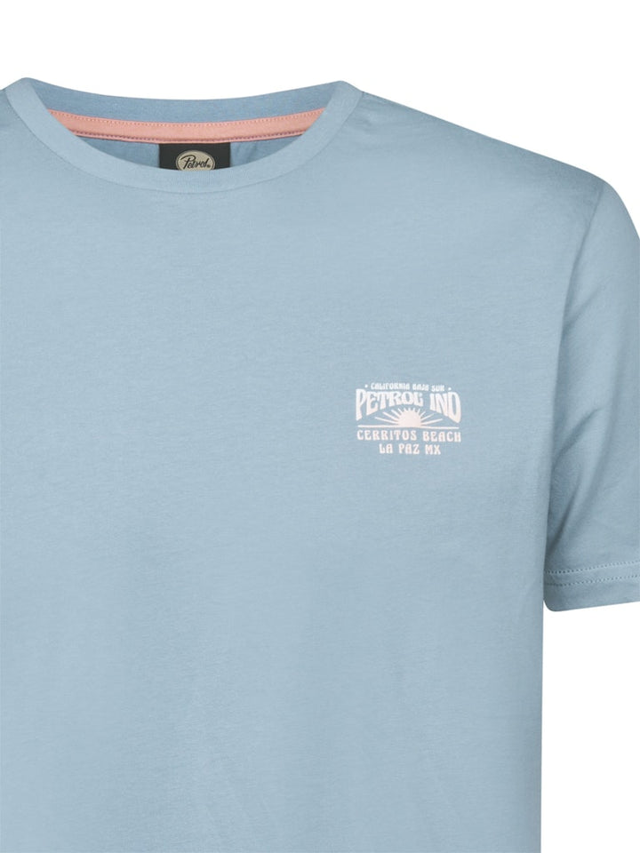 Men T-shirt Ss Classic Print - Lichtblauw