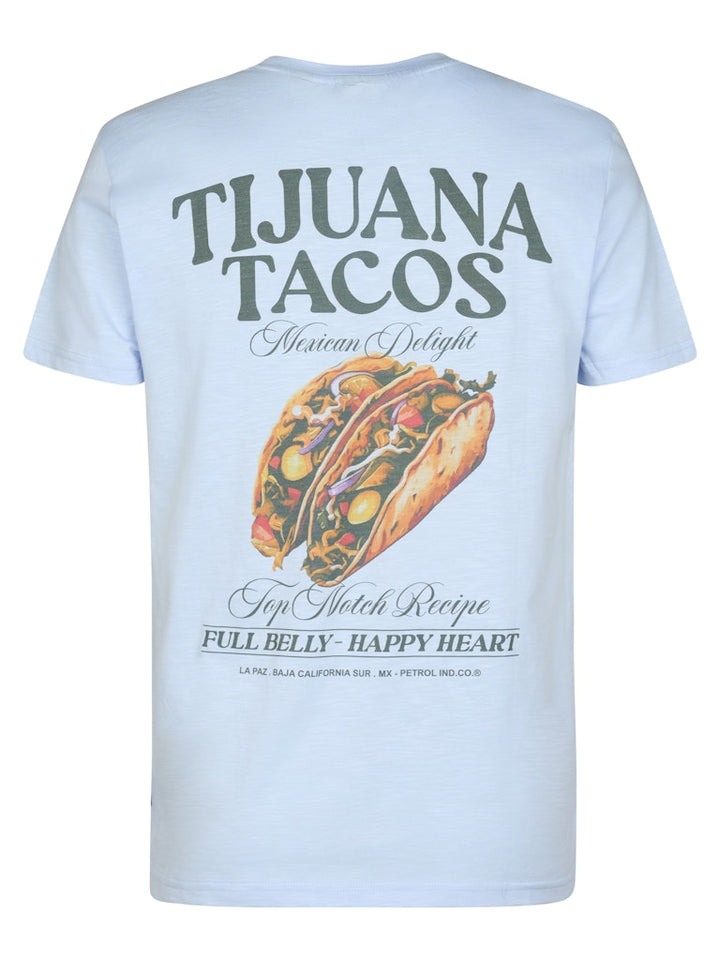 Men T-shirt Ss Classic Print - Lichtblauw
