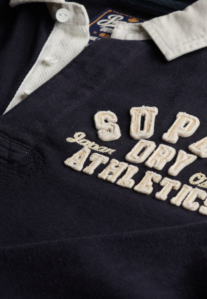 Vintage Athletic Rugby Shirt - Lichtblauw