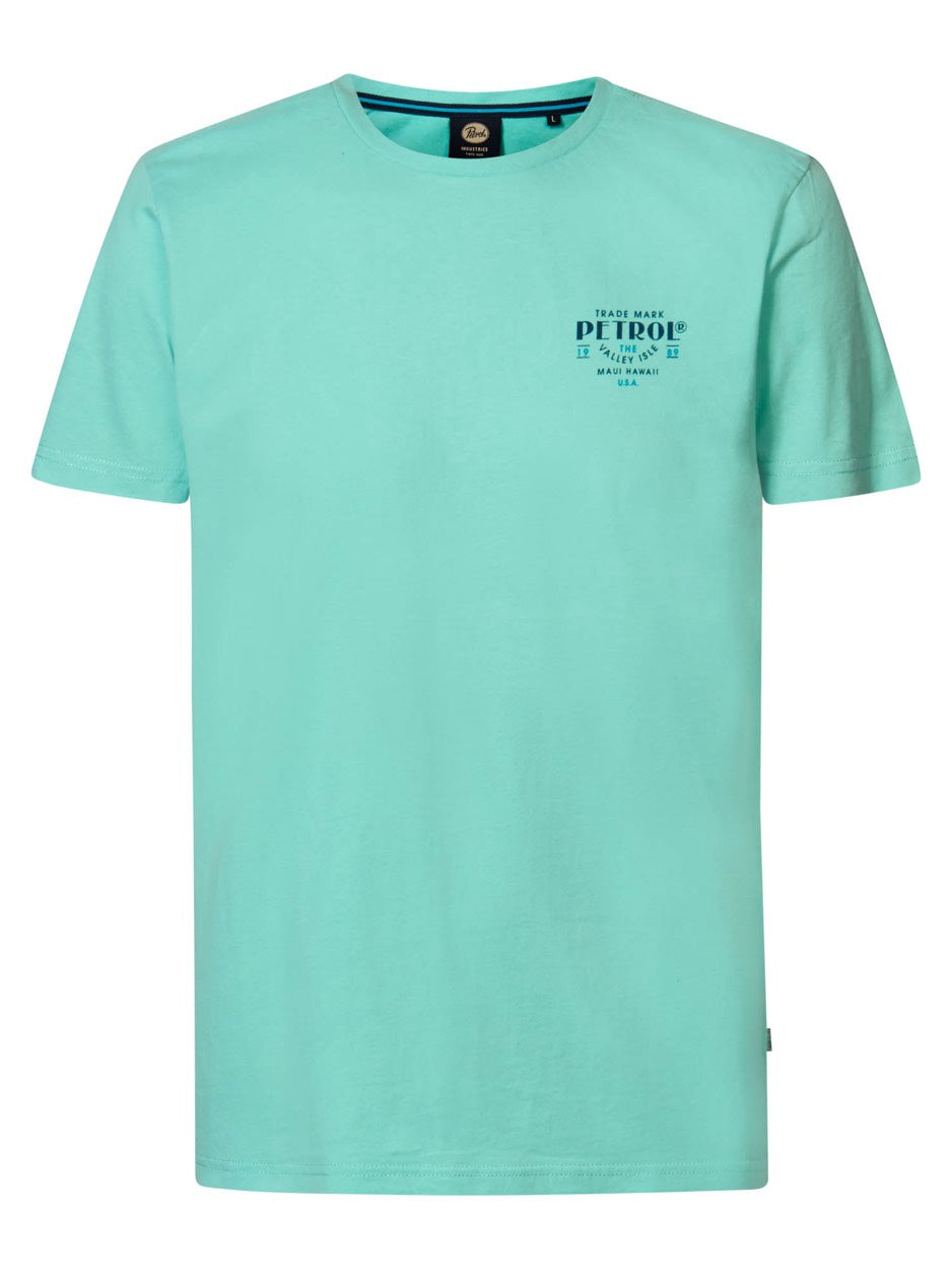 Men T-shirt Ss Classic Print - Aqua