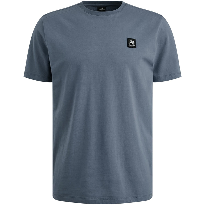 Short Sleeve R-neck Cotton Elastan - Rafblauw