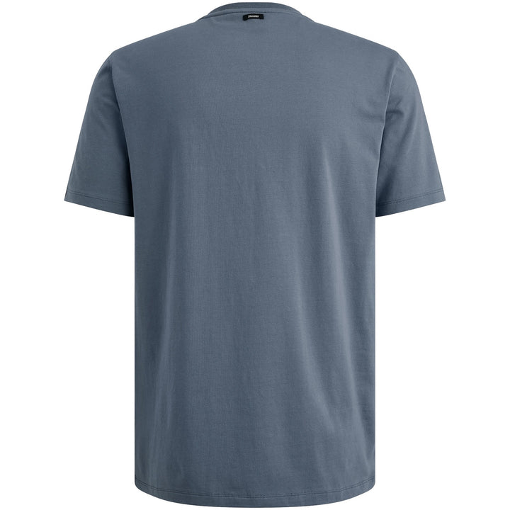 Short Sleeve R-neck Cotton Elastan - Rafblauw