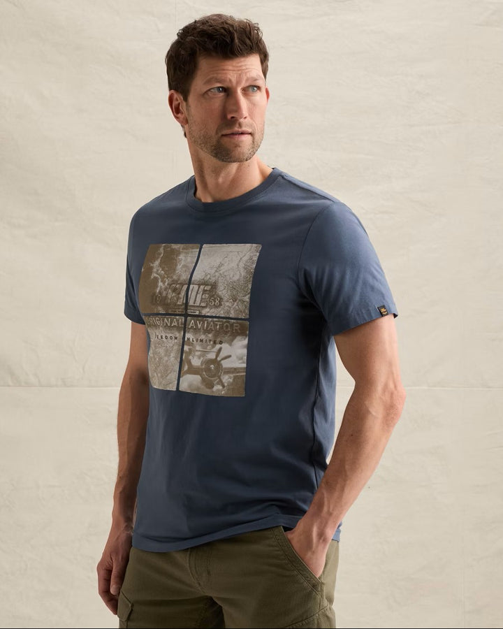 Short Sleeve R-neck Single Jersey - Rafblauw